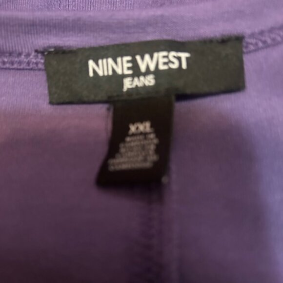 Nine West Jean Purple scoop neck ruffle bottom tunic, size XXL - Picture 4 of 5